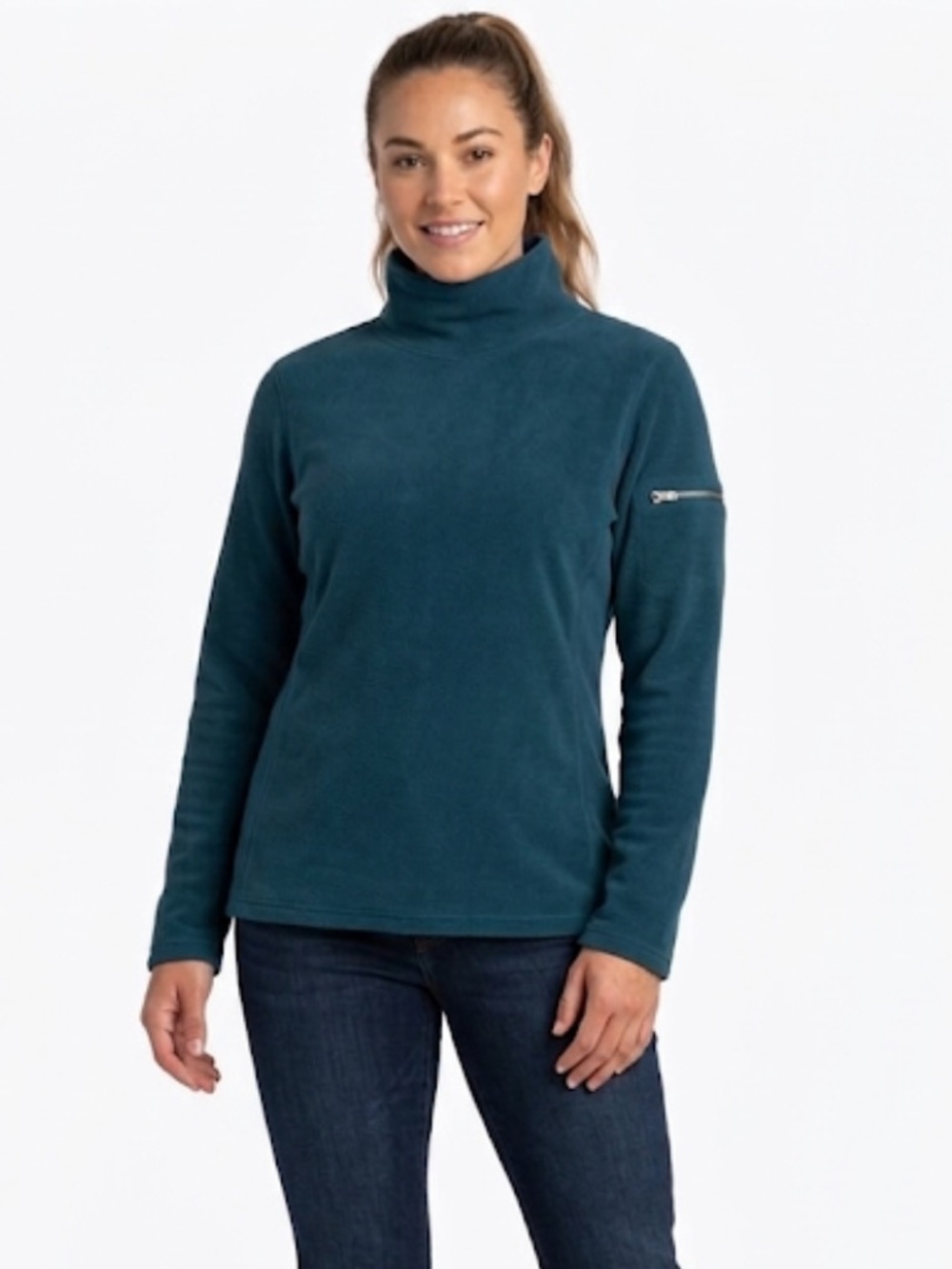 17‎ L.L.Bean Fleece Turtleneck – Size L | Outdoor Camping Utilitarian Dark Teal